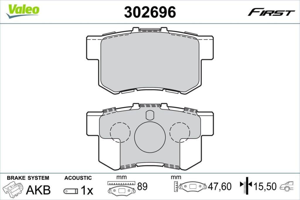 Jogo de 4 pastilhas de travão VALEO ref. 302696